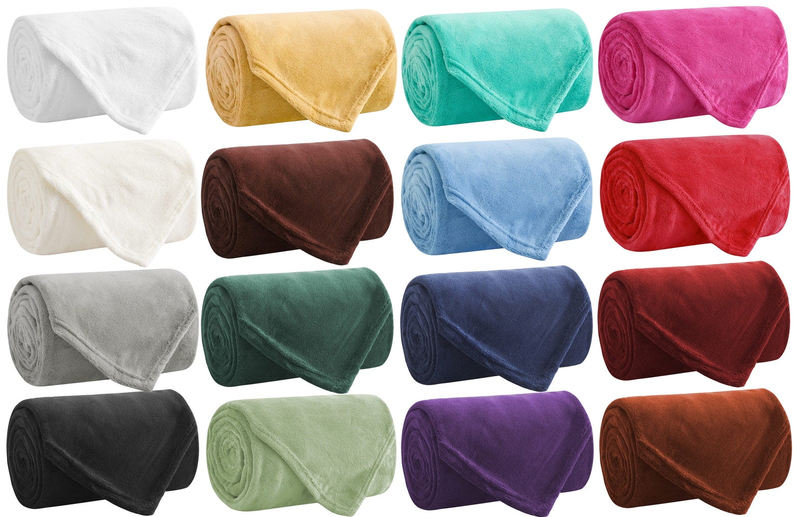 Reversible Sherpa Soft Throw Blankets - Multipurpose - Throw, Twin, Full, Queen, King - 17 DIFFERENT Colors! - Super Soft Reversible Sherpa Flannel Blanket - Default Title