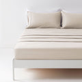 Wrinkle-Resistant Bed Sheet Sets,Ultra Soft Breathable Luxury 4 Piece, (Beige, Queen) - Breathable Egyptian Cotton Flat & Fitted Sheets - Default Title