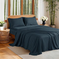 Premium Egyptian Cotton 100% Organic Luxurious Bamboo Sheets, Queen Sheet Set 4-Piece with 16" Deep Pocket, Silky Smooth Luxury Bed Sheets, N... - Breathable Egyptian Cotton Flat & Fitted Sheets - Default Title