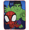 Super Soft Flannel Spidey & His Amazing Friends Kids Throw, 46 x 60, Microfiber, Blue, Marvel - Lightweight Plush Warm Blanket for All Seasons - Default Title