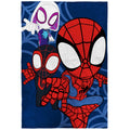 Reversible Sherpa Spidey and His Amazing Friends Kids Plush Twin/Full Blanket, 62 x 90, Microfiber, Blue and Red - Luxury Knitted Decorative Throw Blanket with Fringes - Default Title