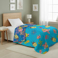 Cozy Fleece Spongebob Tropical Waltz Quilted Throw Blanket 60x80 inches, Kids Character Bedding - Super Soft Reversible Sherpa Flannel Blanket - Default Title
