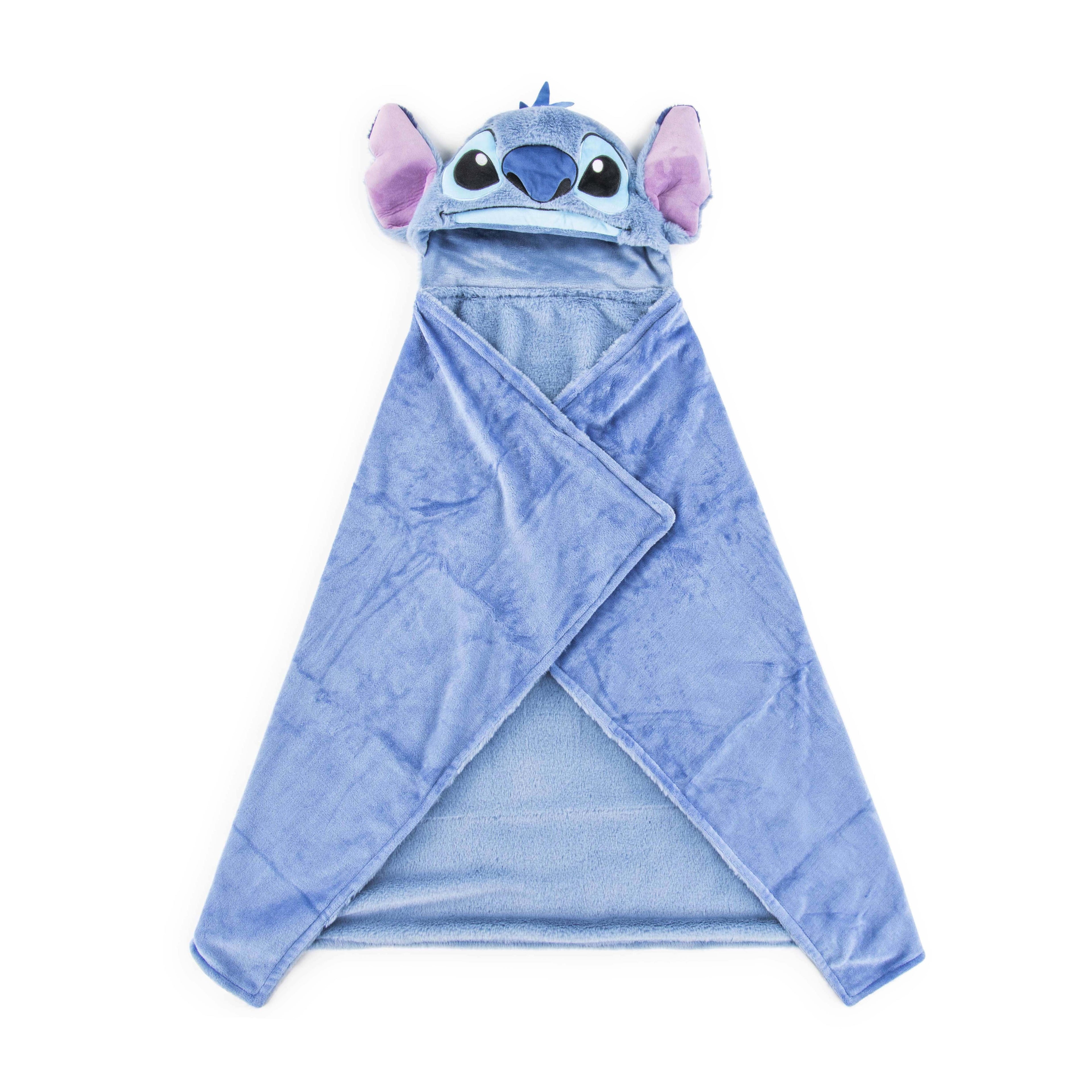 Lightweight Warm Stitch Kids Hooded Silk Touch Throw Blanket, Polyester Faux Fur, Blue, 54" x 40" - Luxury Knitted Decorative Throw Blanket with Fringes - Default Title