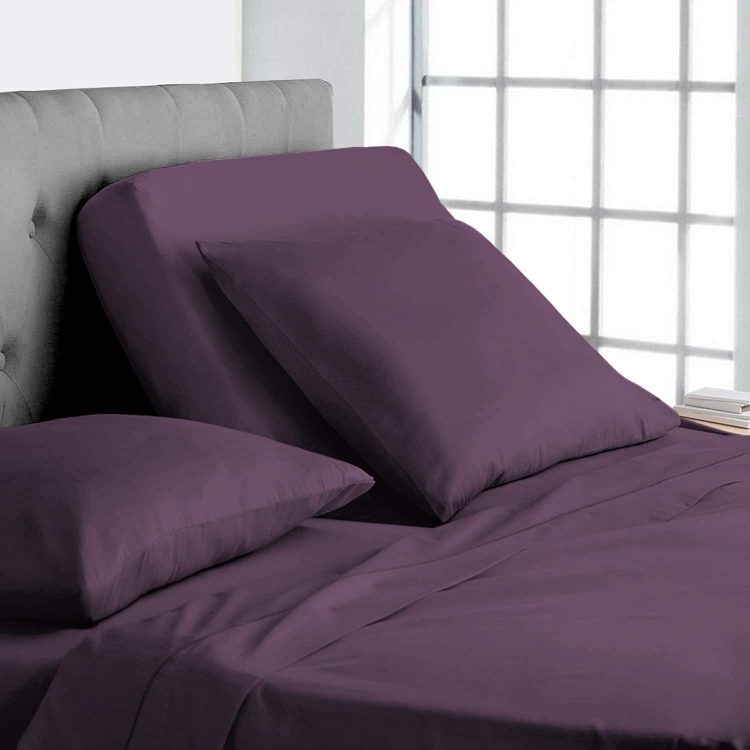 Premium Egyptian Cotton Top Split-King: Adjustable King Bed Sheets - Bed Sheet Set - 100% Egyptian Cotton - 800 Thread Count - 15 Inch Deep P... - Cooling Hotel Quality Bedding Sheets and Pillowcases - Default Title