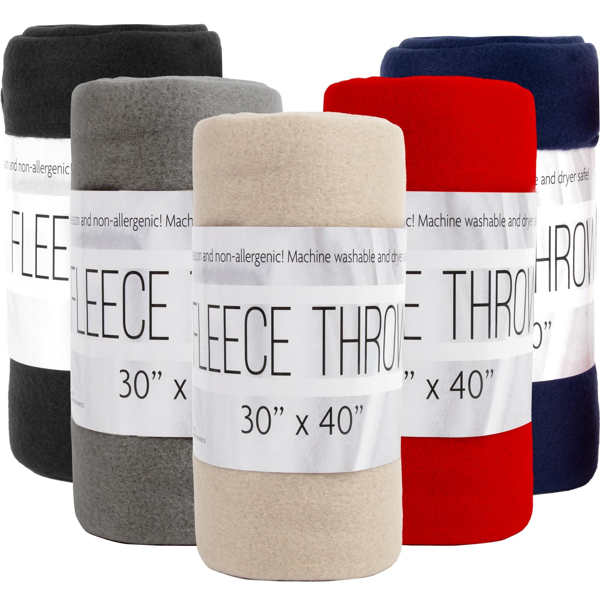 Lightweight Warm 24 pack Adult Soft Fleece 40"L x 30"L Twin Throw Blankets for Homeless, Wedding Favors, Home in Assorted Colors - Super Soft Reversible Sherpa Flannel Blanket - Default Title