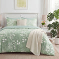 Fluffy Down Alternative Queen Comforter Set Sage Green, Bed in a Bag Queen Size Bedding, 7-Pieces Botanical Flowers Spring Comforter, Sheets,... - Luxurious Quilted Duvet Cover Set - Default Title