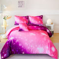 Heavyweight Warmth 4Pcs Rainbow Twin Size Comforter Set for Girls, Pink Purple Gradient Glitter Kids Bedding Sets, Soft Galaxy Girls Bed... - All-Season Down Alternative Comforter Insert - Default Title