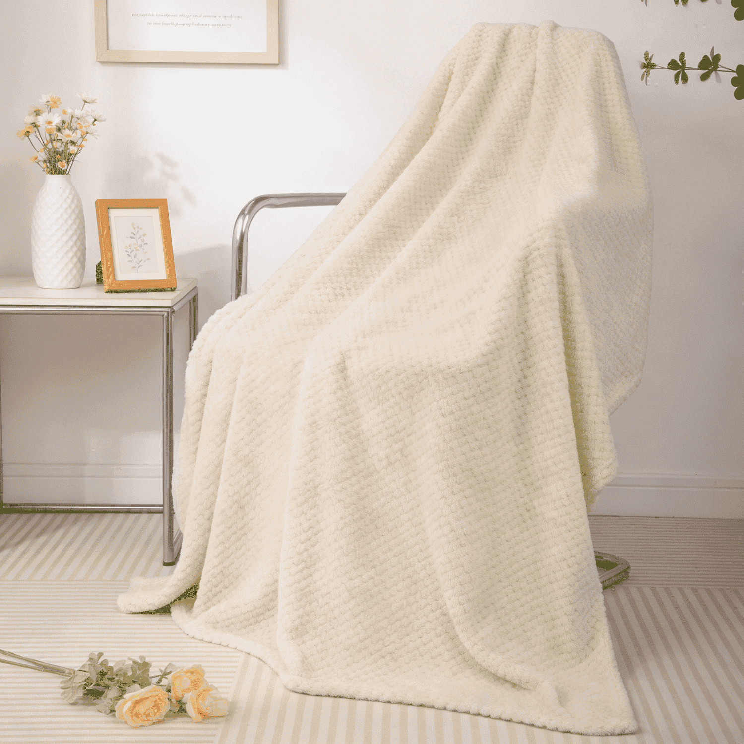 Decorative Knitted Ultra Soft Throw Blanket, Warm Cozy Blankets for Couch Bed Chair, Breathable and Lightweight Blankets for All Seasons... - Lightweight Plush Warm Blanket for All Seasons - Default Title