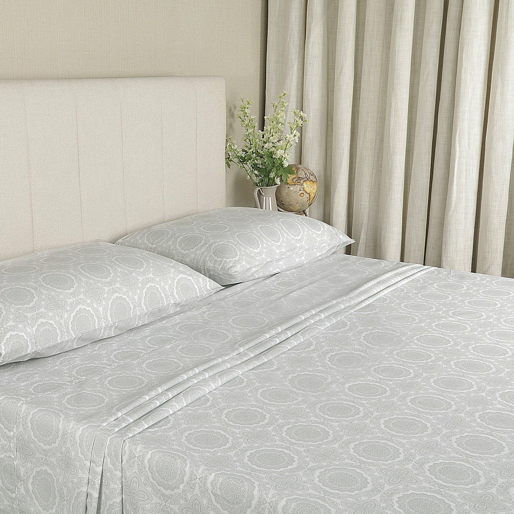 Cooling Sateen 100% Cotton Queen Sheets Set, 4 Piece Bed Sheets Set with HeiQ Fresh, Percale Weave, Hotel Luxury, Ultra Soft Sheets ... - Breathable Egyptian Cotton Flat & Fitted Sheets - Default Title