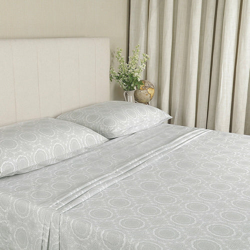 Cooling Sateen 100% Cotton Queen Sheets Set, 4 Piece Bed Sheets Set with HeiQ Fresh, Percale Weave, Hotel Luxury, Ultra Soft Sheets ... - Breathable Egyptian Cotton Flat & Fitted Sheets - Default Title