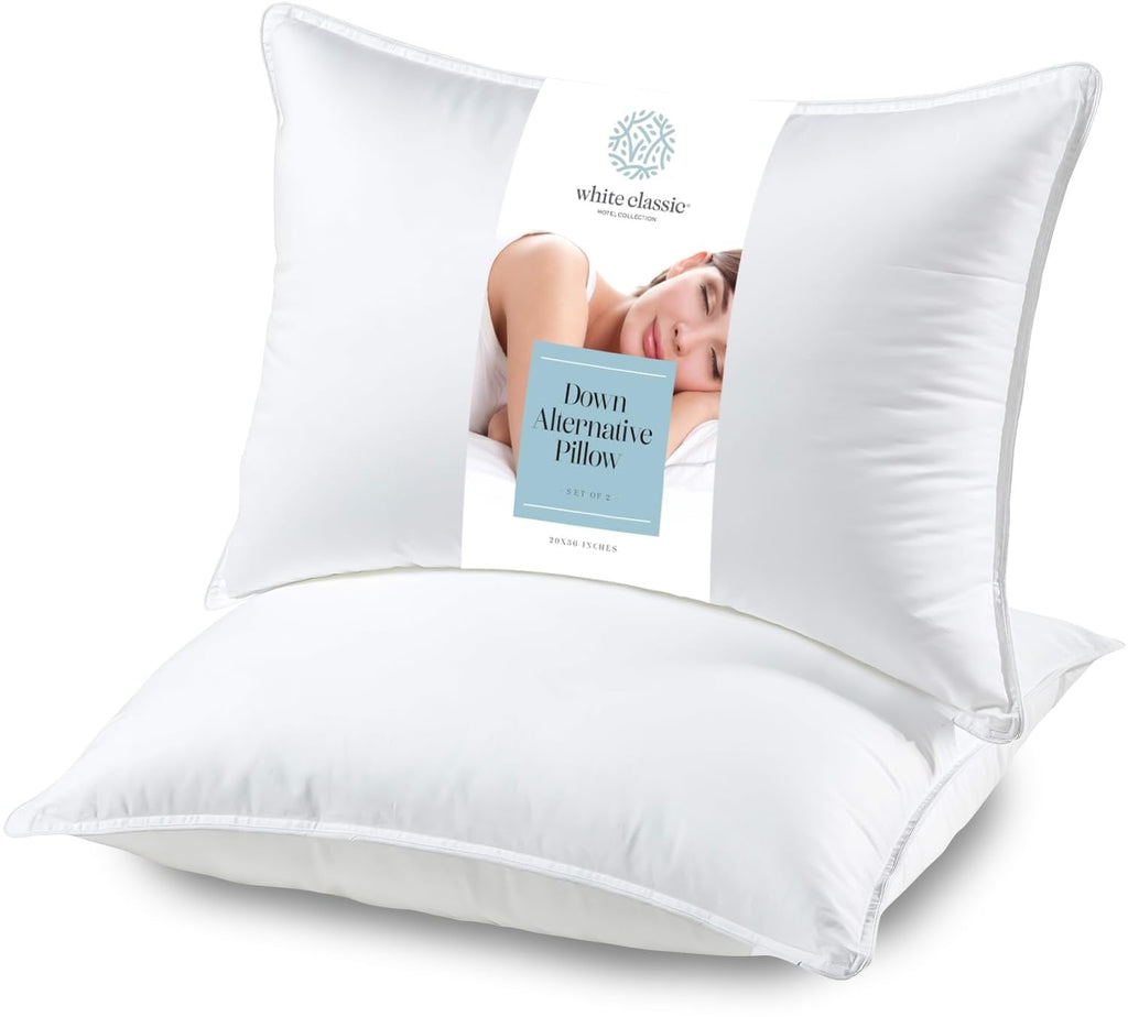 Ergonomic Memory Foam Bed Pillows for Sleeping 2 Pc Set, Queen Size Pillow Side Sleeper Set, Down Alternative Luxury Hotel Soft Pillow 28x2... - Decorative Throw Pillow Cushion for Sofa & Bed - Default Title