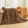 Super Soft Flannel Luxury Faux Fur Leopard Print Throw, Soft 50x60 Cheetah Print Fluffy Blanket, Shaggy Plush Decorative Couch Throw, Cu... - Lightweight Plush Warm Blanket for All Seasons - Default Title
