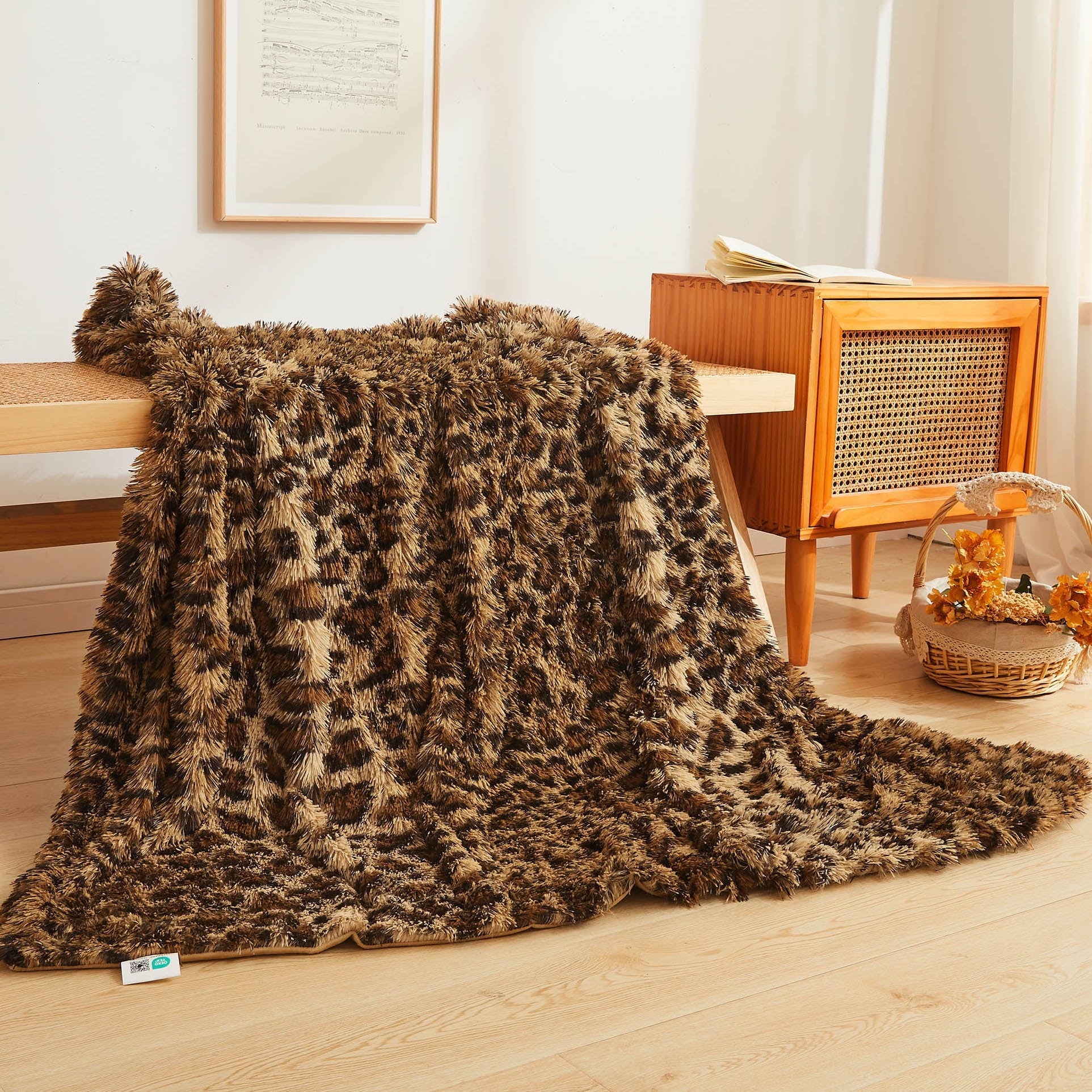 Super Soft Flannel Luxury Faux Fur Leopard Print Throw, Soft 50x60 Cheetah Print Fluffy Blanket, Shaggy Plush Decorative Couch Throw, Cu... - Lightweight Plush Warm Blanket for All Seasons - Default Title