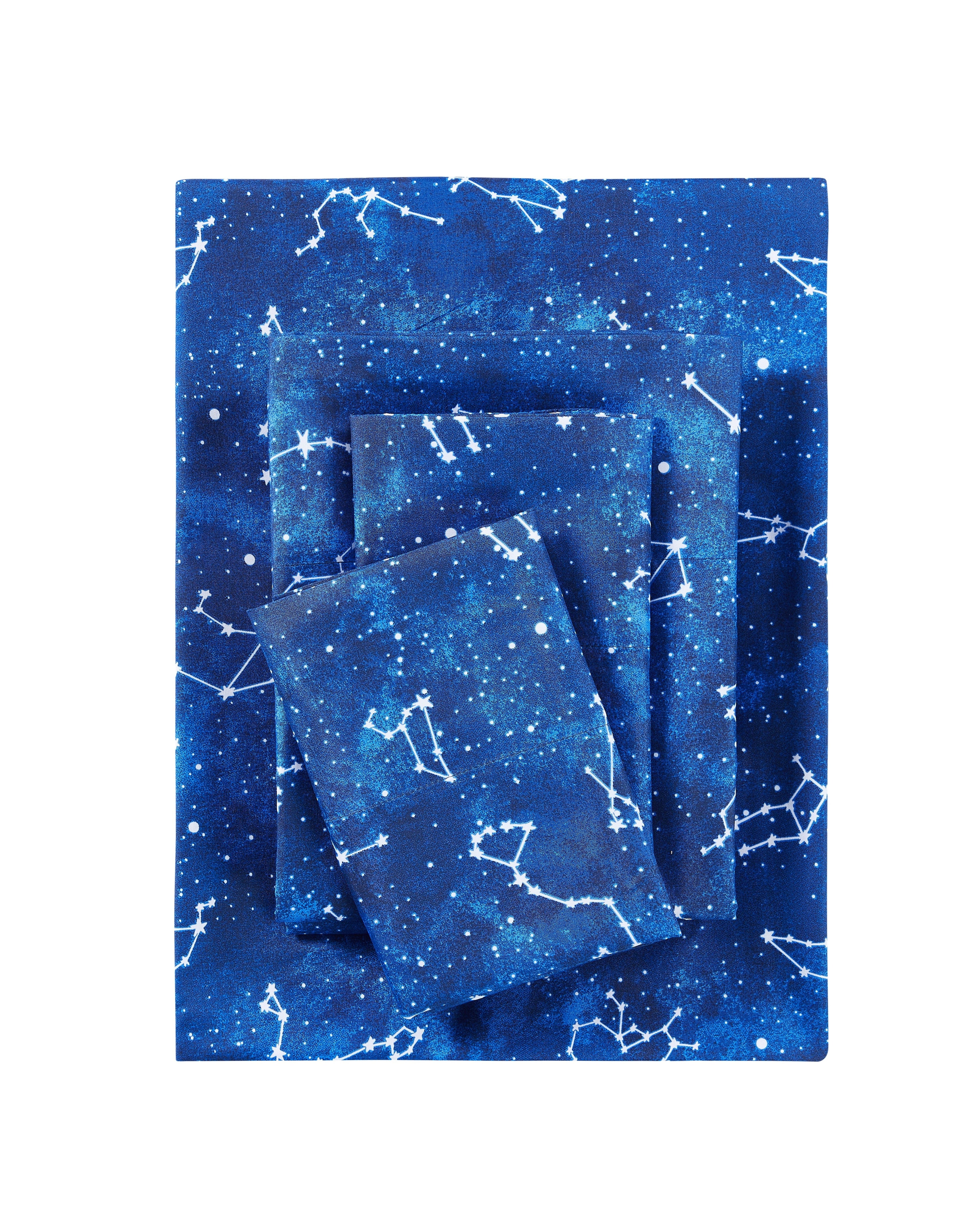Ultra-Soft Kids Soft Microfiber Sheet Set, Navy Blue Stars, Full, 4 Pieces, Easy Care - Premium Ultra-Soft Pillowcase Pair for Sleeping - Default Title