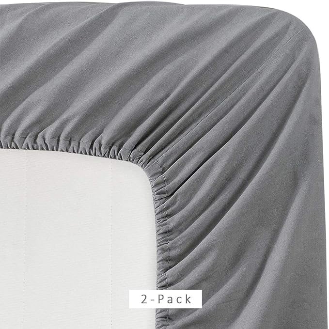 Wrinkle-Resistant Microfiber 2 Twin Fitted Bottom Bed Sheets (2-Pack) 1800 Ultra Soft and Comfy - 39" x 75" Great for Kids Room, Guest ... - Breathable Egyptian Cotton Flat & Fitted Sheets Detail