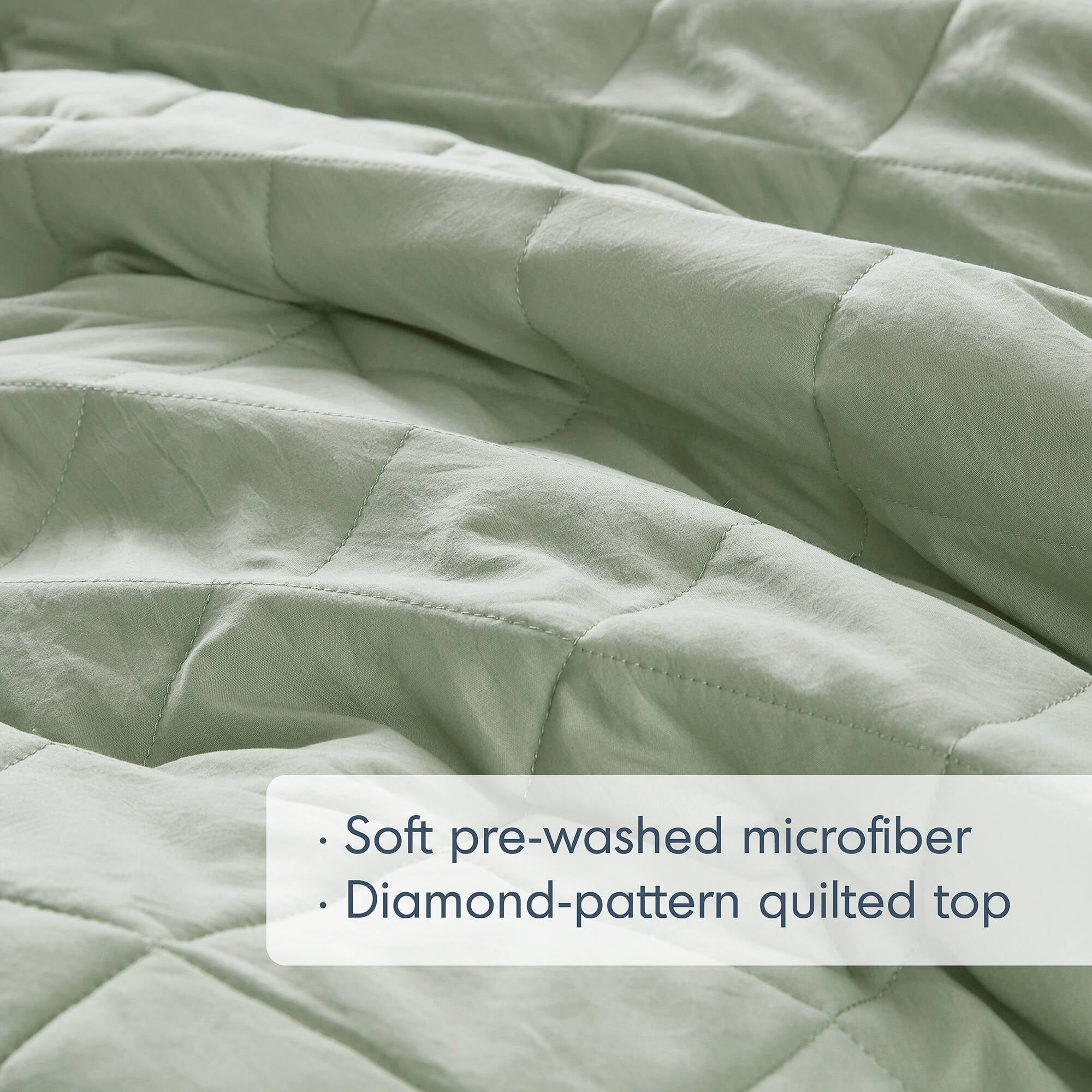 Hypoallergenic Cloud Full/Queen Comforter Set Sage, 3 Pieces Quilted Ruffle Comforters Full/Queen Size, Solid Bedding Comforters Sets, Gif... - Cloud-Like Soft Lightweight Bed Comforter Detail