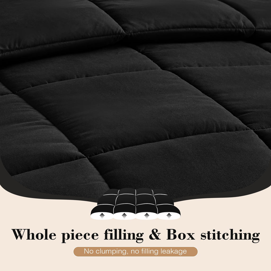 Luxurious Quilted Queen Size Comforter Sets, 3 Piece Soft Quilted Bedding Sets, All-Season Down Alternative Comforter with 2 Pillow Sha... - Cloud-Like Soft Lightweight Bed Comforter Detail