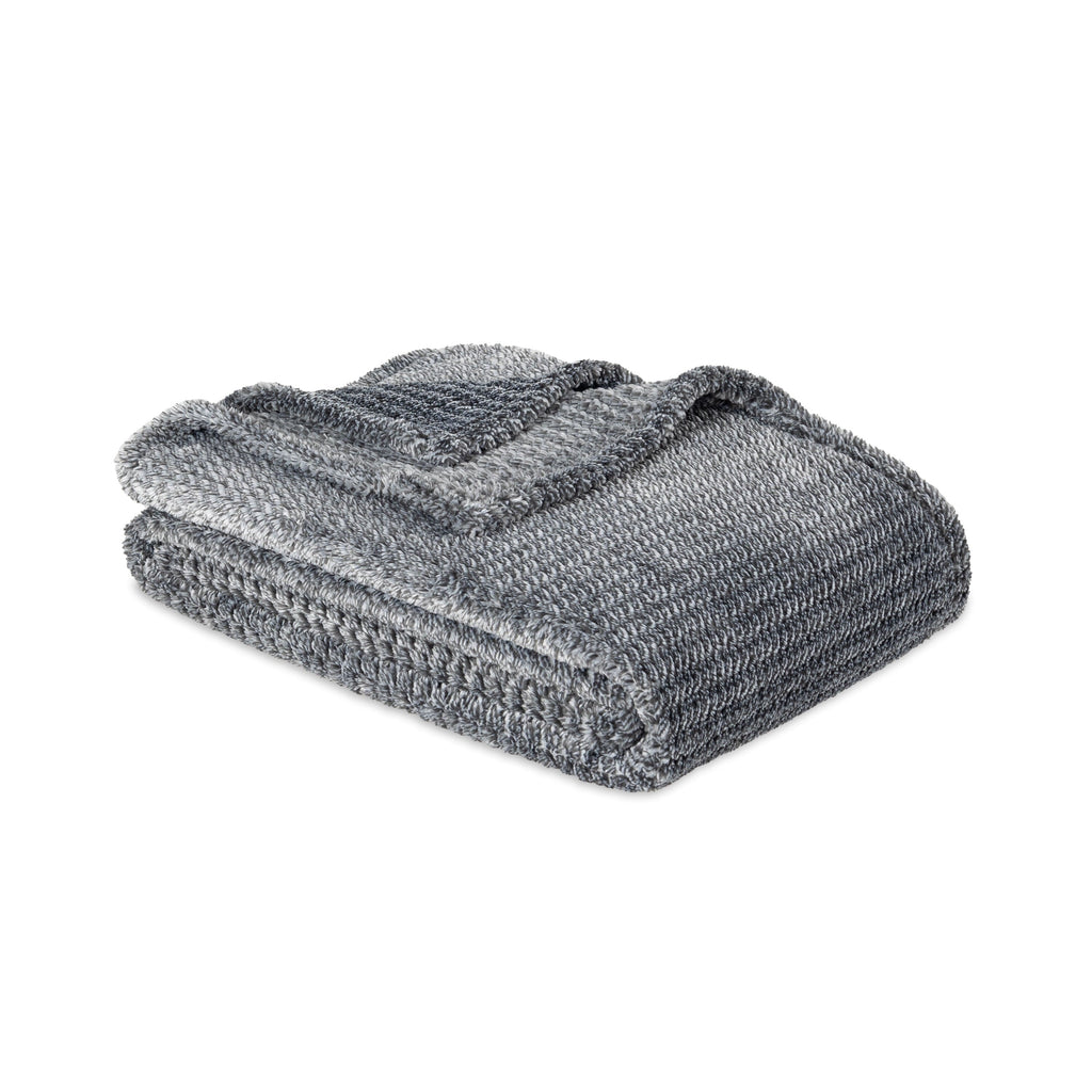 Cozy Fleece Plush Textured Heathered Soft Oversized Throw Blanket, Gray - Cozy Fleece Throw Blanket for Couch & Bed Detail