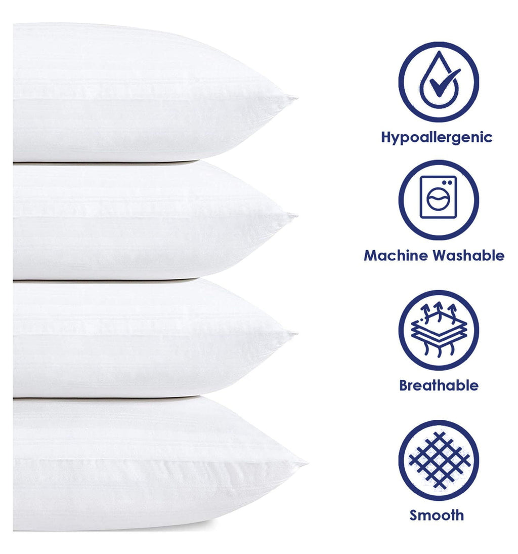 Orthopedic Support 2-Pack Hypoallergenic Down-Alternative, Throw Pillow Inserts (20" x 20") - Hotel Quality Plush Sleeping Pillows Detail