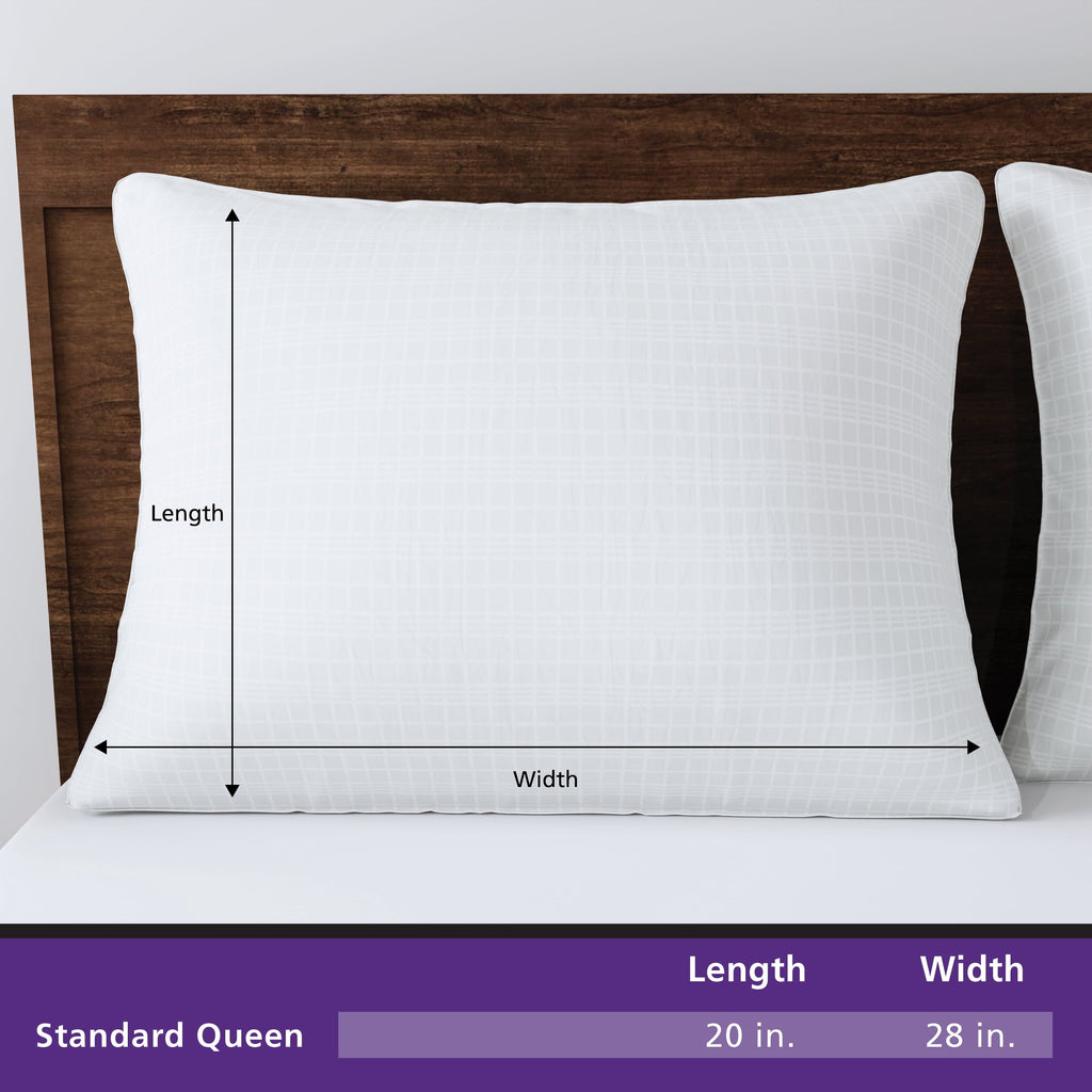 Fluffy Shredded Comfort Complete Bed Pillow, Standard/Queen, White- All Positions Antimicrobial - Hotel Quality Plush Sleeping Pillows Detail