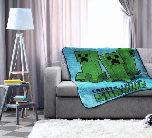 Cozy Fleece Kids Silk Touch Throw Blanket, 46 x 60, Microfiber, Blue - Cozy Fleece Throw Blanket for Couch & Bed Detail