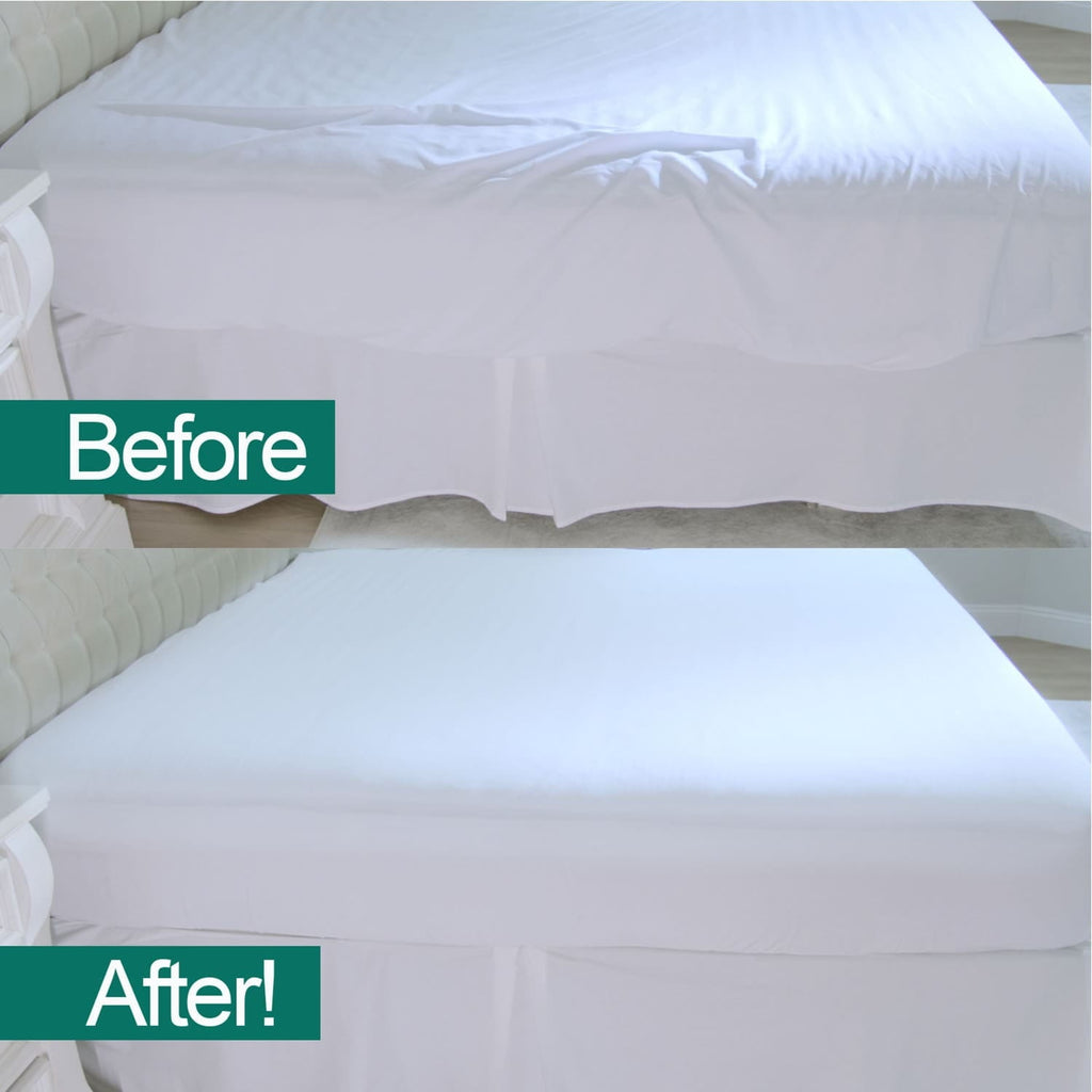 Cooling Sateen Fitted Bed Sheet With Built-In Compression Cord Locks On Mattresses & Won’t Slip - Premium Ultra-Soft Pillowcase Pair for Sleeping Detail