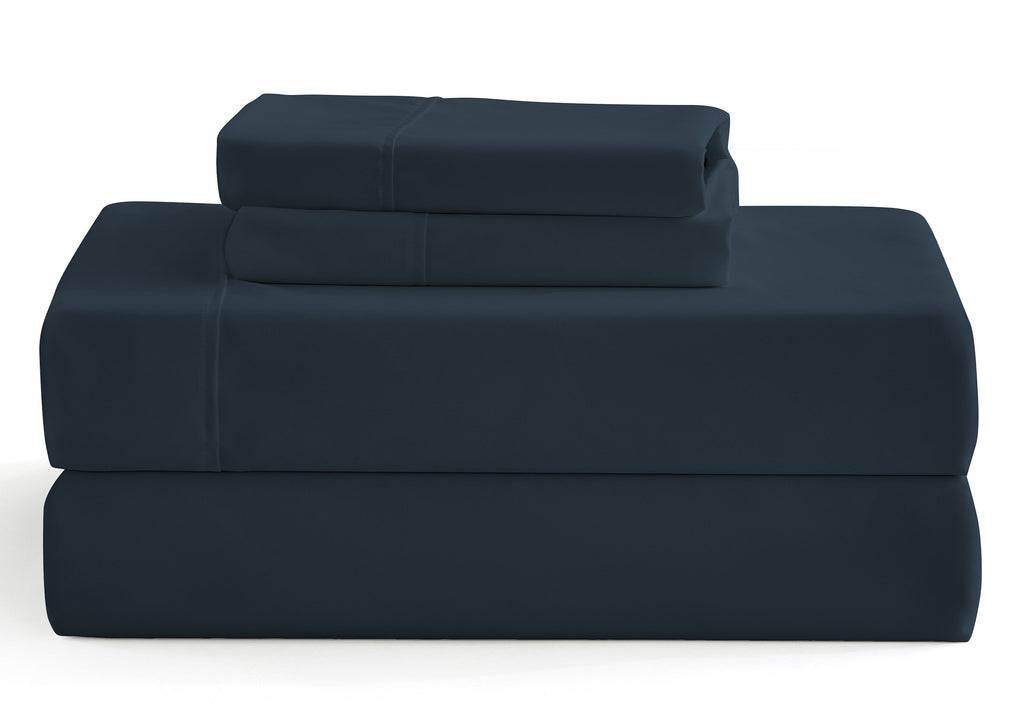 Ultra-Soft 3-Piece Twin Sheet Set, Ultra-Soft 800 Thread Count Microfiber, Deep Pocket, Twin, Blue Indigo - Luxury Bed Sheet Set with Deep Pockets Detail