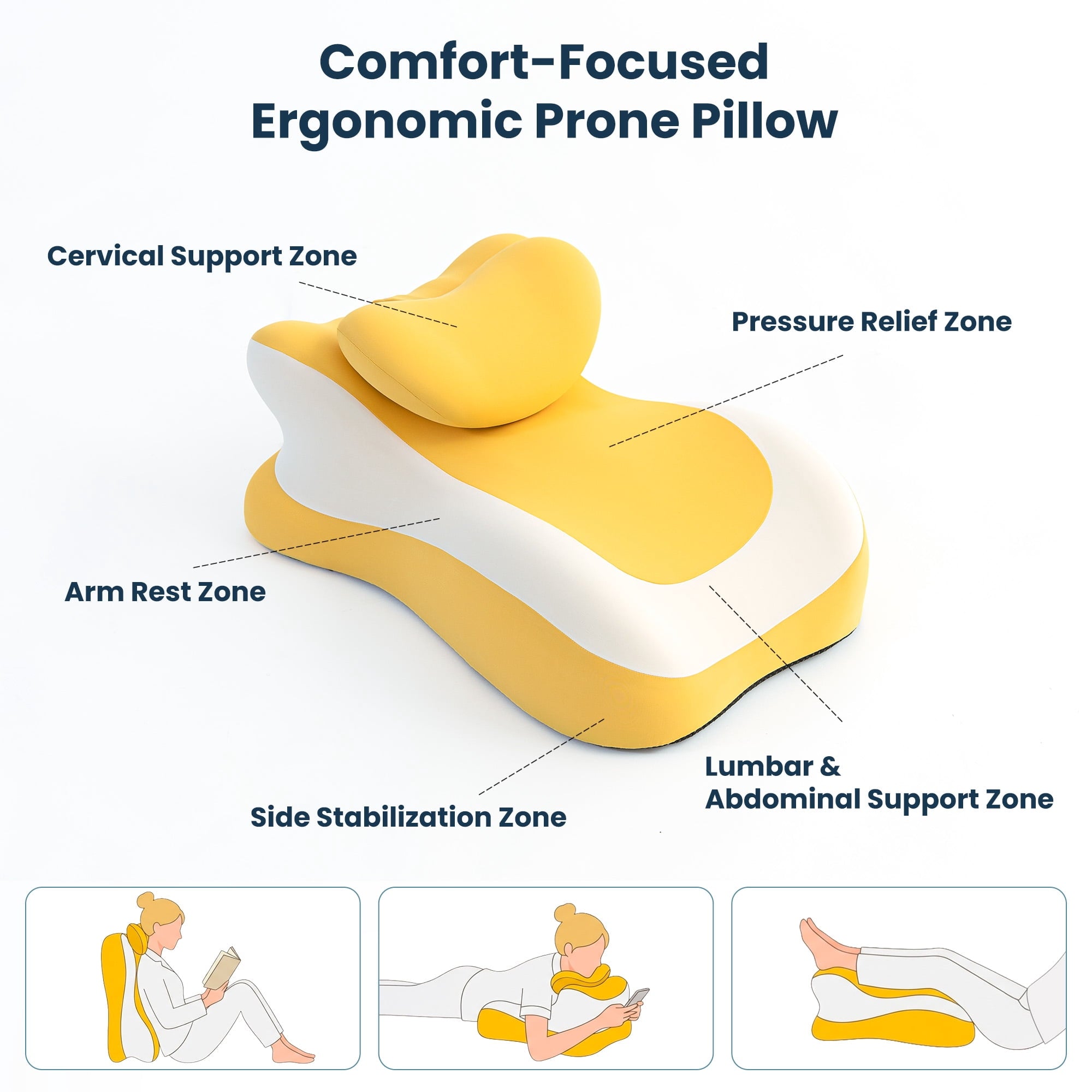 Hotel Collection Memory Foam Reading Pillow, Multi-Position Support Bed Pillow for Petite Adults, Reading Tools, Fun Couple Pillows Pr... - Hotel Quality Plush Sleeping Pillows Detail