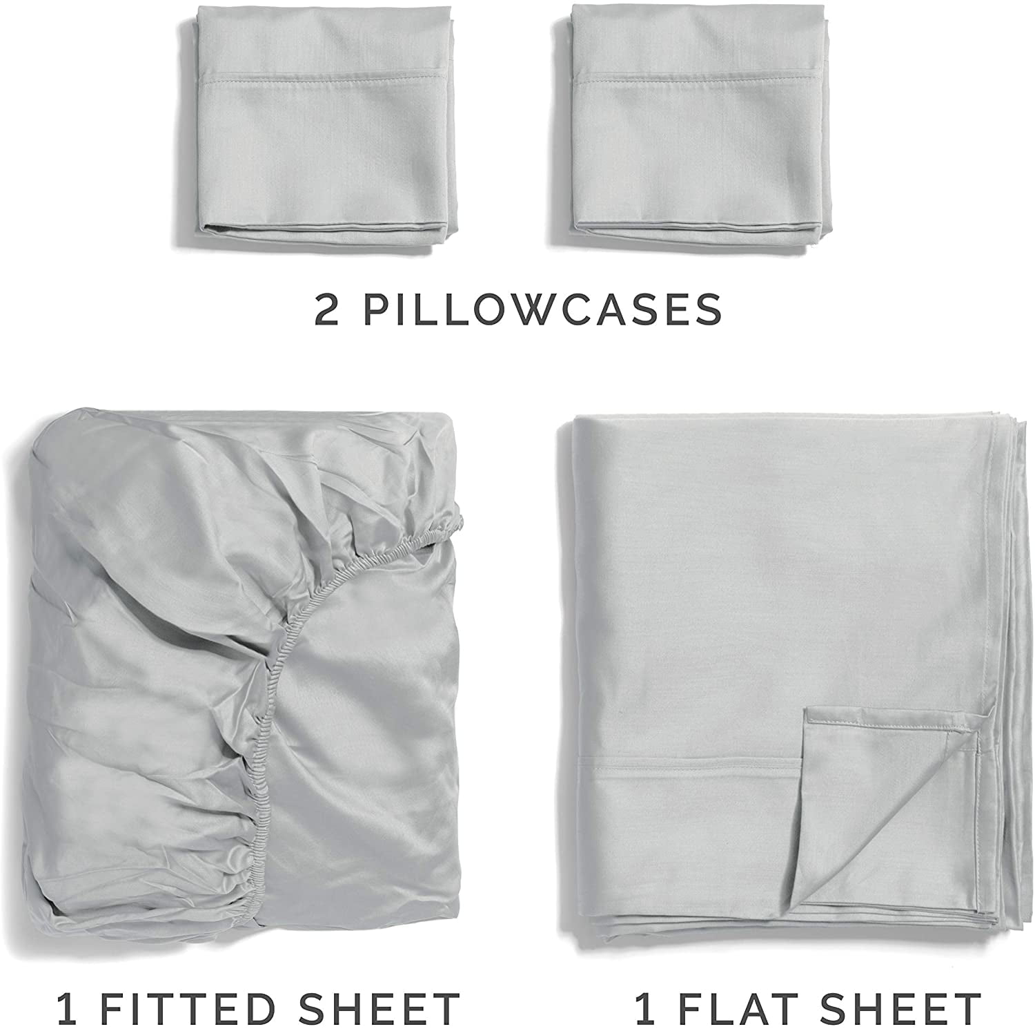 Ultra-Soft 4-Piece 400 Thread Count Cotton Sheet Set - King Size 100% Cotton Sateen Bed Sheets Fits 18"-24" Mattresse... - Premium Ultra-Soft Pillowcase Pair for Sleeping Detail