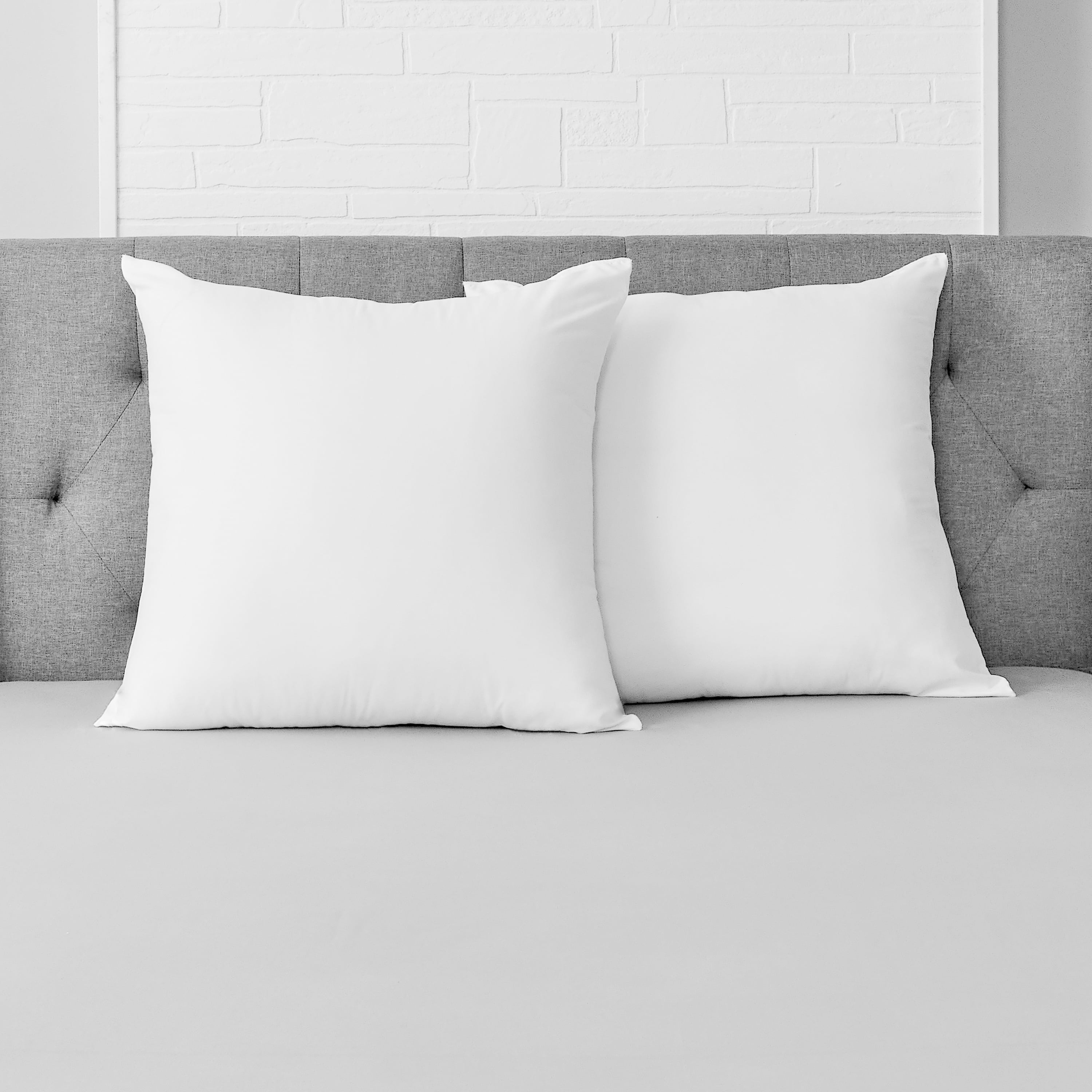 Decorative Plump Cotton Euro Throw Pillow, 26" x 26", White- Allergy Defense Fabric - Hotel Quality Plush Sleeping Pillows Detail