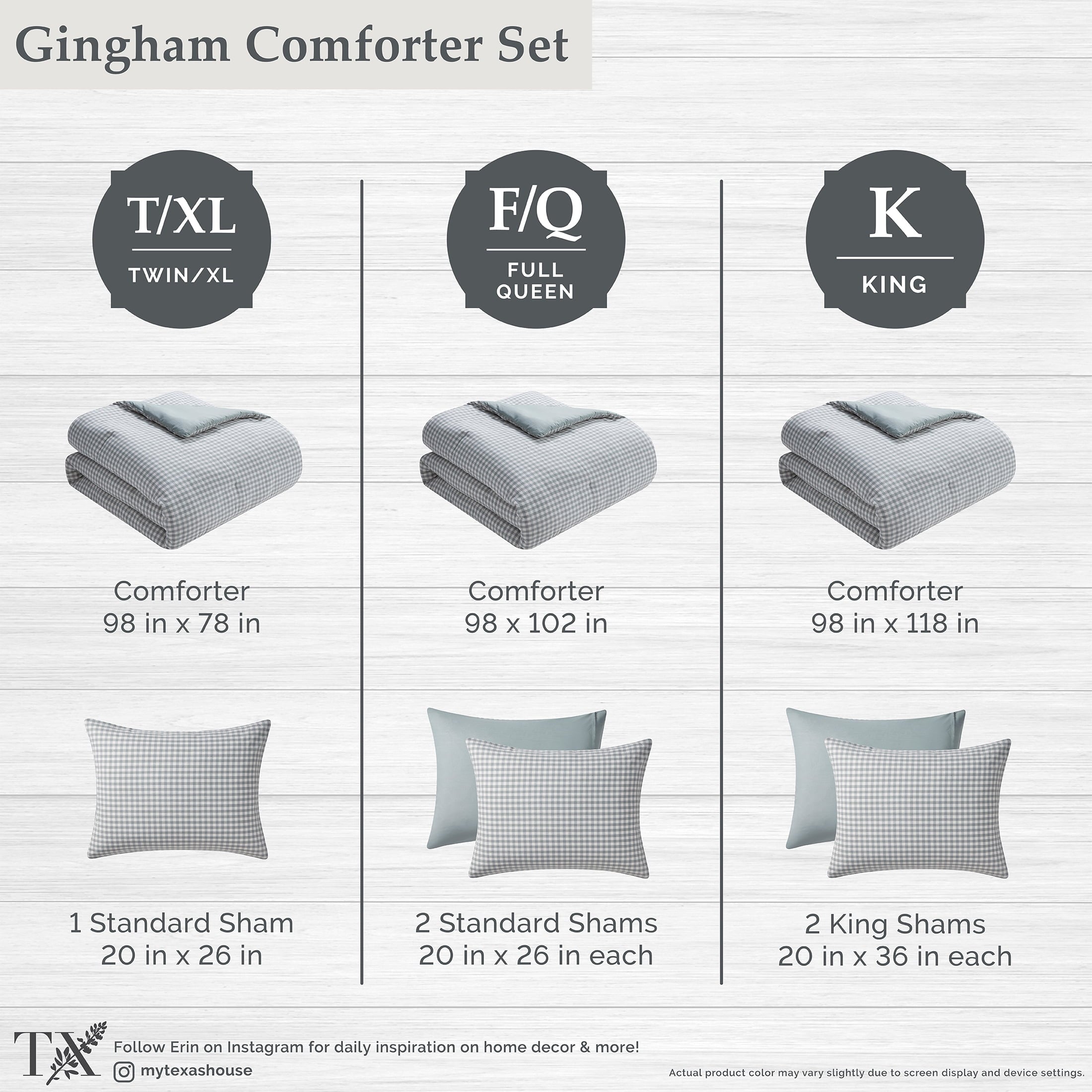 Fluffy Down Alternative Full/Queen Comforter Set, All-Season, 3-Piece, Green Gingham Plaid - Hypoallergenic Ultra-Fluffy Quilt for Winter Detail