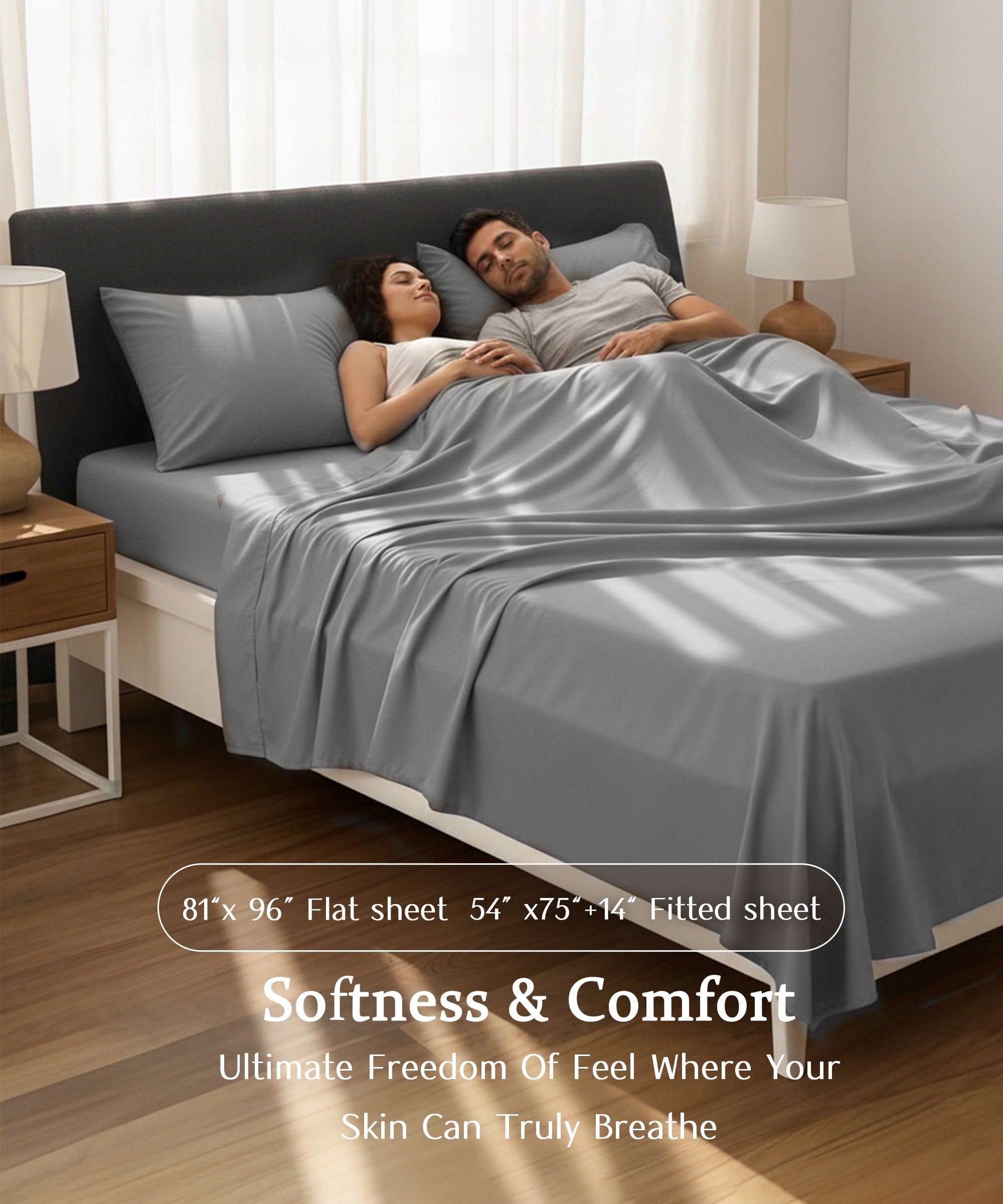 Breathable Luxury Full Size 4 Piece Sheet Set, Comfy Breathable Cooling Bed Sheets Set, Hotel Luxury Bedding, Deep Pockets, Ultra-Soft,... - Luxury Bed Sheet Set with Deep Pockets Detail