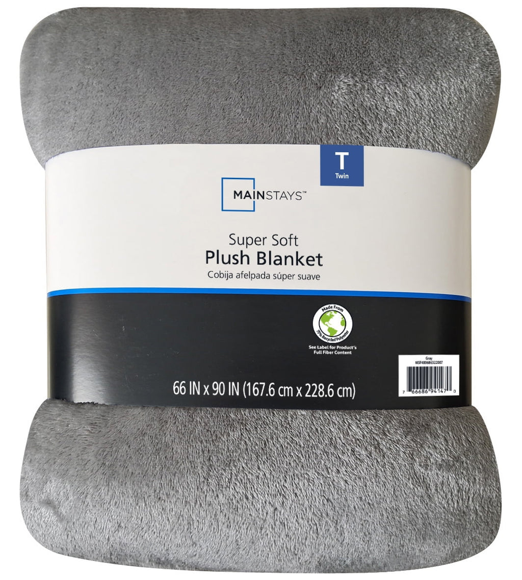 Super Soft Flannel Super Soft Plush Blanket, Gray, Twin, Adult/Teen - Super Soft Reversible Sherpa Flannel Blanket Detail