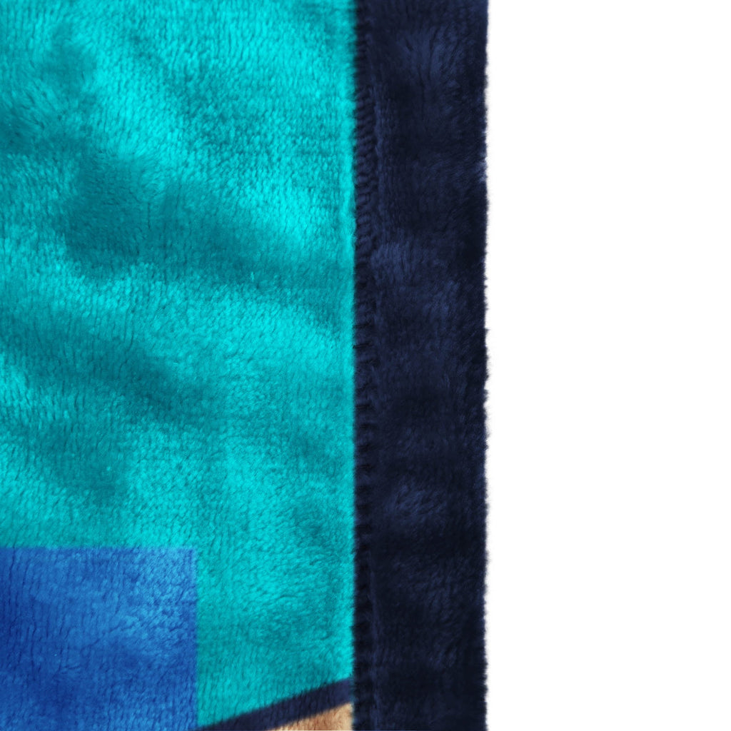 Super Soft Flannel Minecraft Kids Twin/Full Blanket, 62 x 90, Microfiber, Green and Blue - Luxury Knitted Decorative Throw Blanket with Fringes Detail