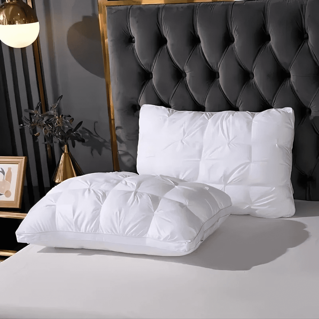 Decorative Plump Queen Size Bed Pillows Set of 2, Hotel Quality, Down Alternative Gusseted Bed Pillows for Side, Back, or Stomach Slee... - Decorative Throw Pillow Cushion for Sofa & Bed Detail