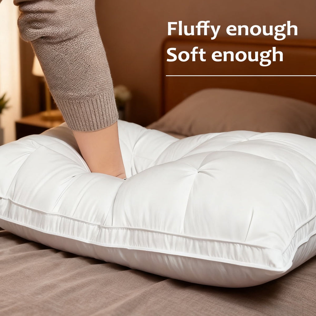 Orthopedic Support 2-Pack 3-Line Grid Bed Pillow (20.1" x 13.97") - Soft, Breathable and Hypoallergenic - Decorative Throw Pillow Cushion for Sofa & Bed Detail