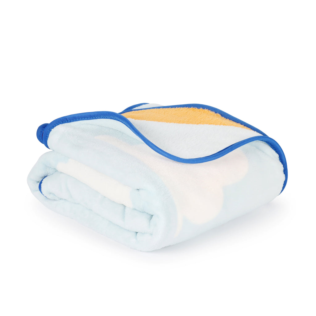Lightweight Warm Clouds Kids Throw Blanket, Soft Coral Fleece, Blue, 46" x 60" - Lightweight Plush Warm Blanket for All Seasons Detail