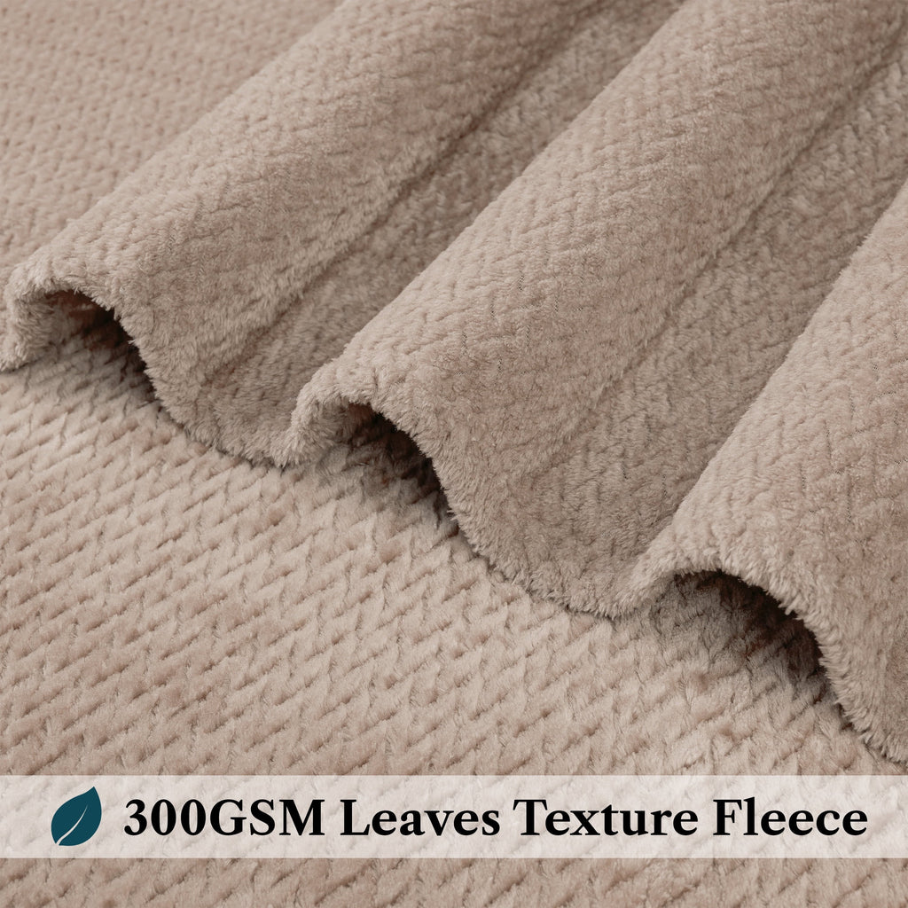Super Soft Flannel Soft Fleece Taupe Tan Throw Blanket for Couch, Lightweight Plush Warm Blankets for Bed, Fuzzy Cozy Flannel Blanket Th... - Super Soft Reversible Sherpa Flannel Blanket Detail