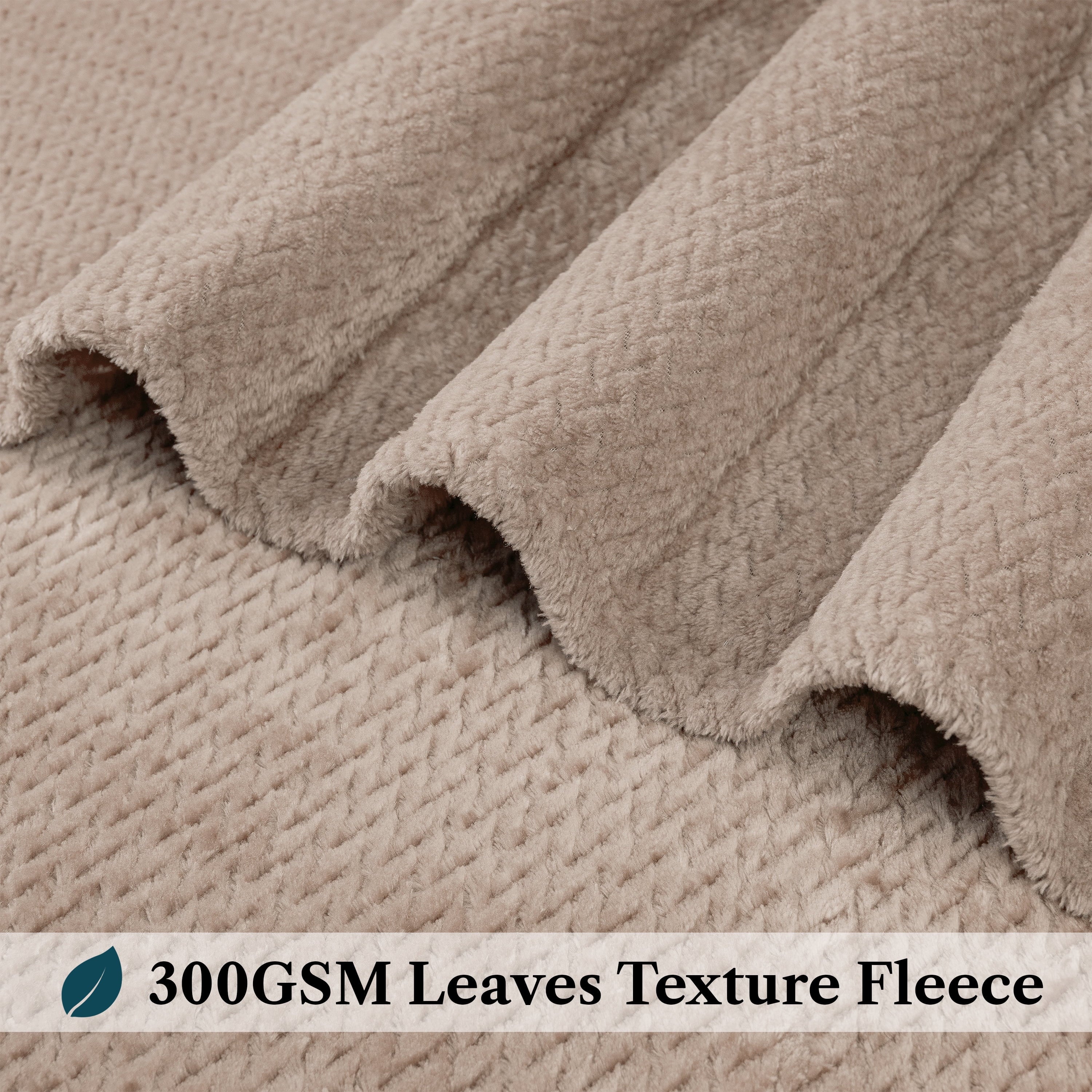 Super Soft Flannel Soft Fleece Taupe Tan Throw Blanket for Couch, Lightweight Plush Warm Blankets for Bed, Fuzzy Cozy Flannel Blanket Th... - Super Soft Reversible Sherpa Flannel Blanket Detail