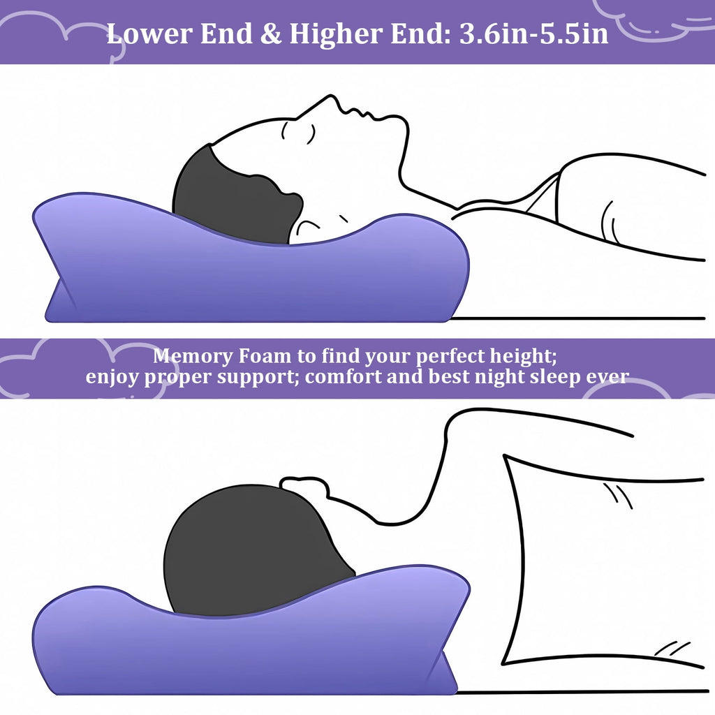 Orthopedic Support Cervical Neck Pillow for Neck Pain Relief, Ergonomic Memory Foam Pillow Bed Pillows for Body Side Back Stomach Sleepi... - Decorative Throw Pillow Cushion for Sofa & Bed Detail