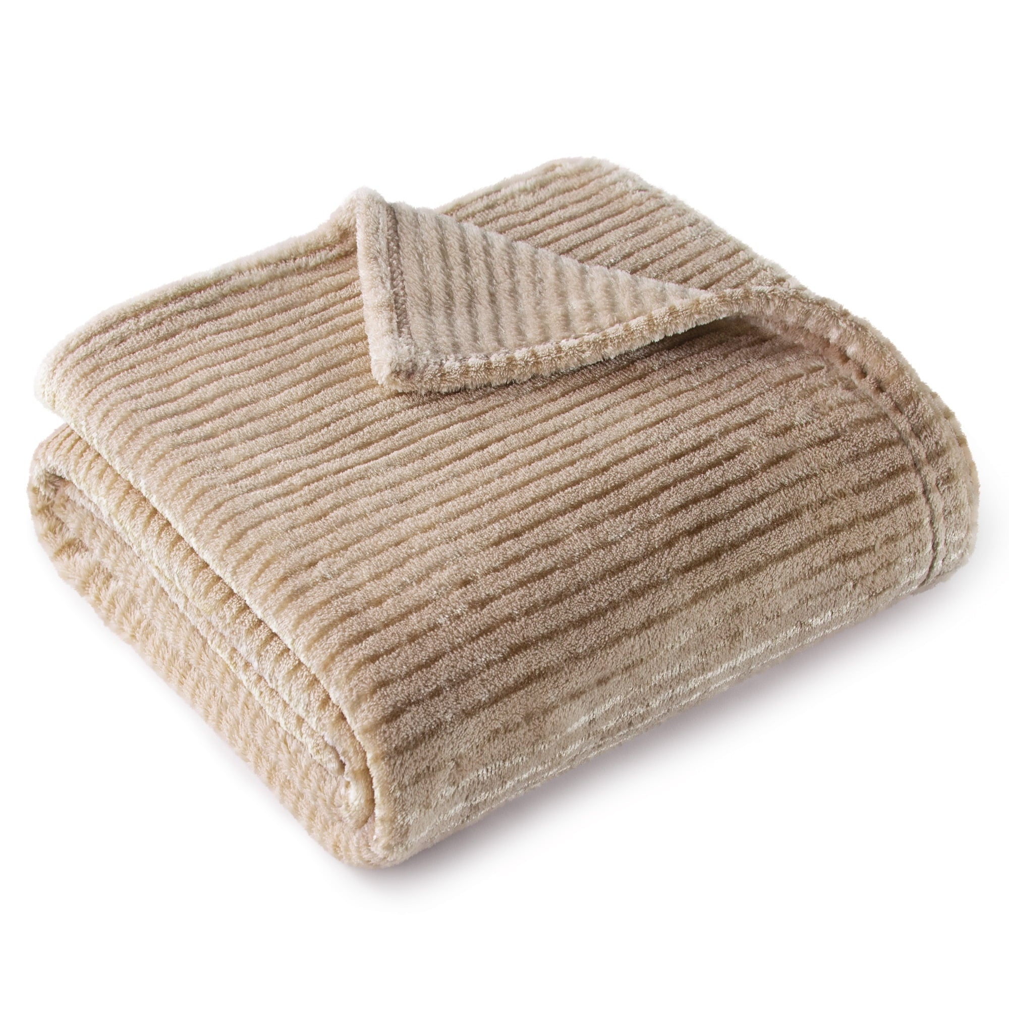 Cozy Fleece Soft Throw Blanket, 50"x60", Camel - Lightweight Plush Warm Blanket for All Seasons Detail
