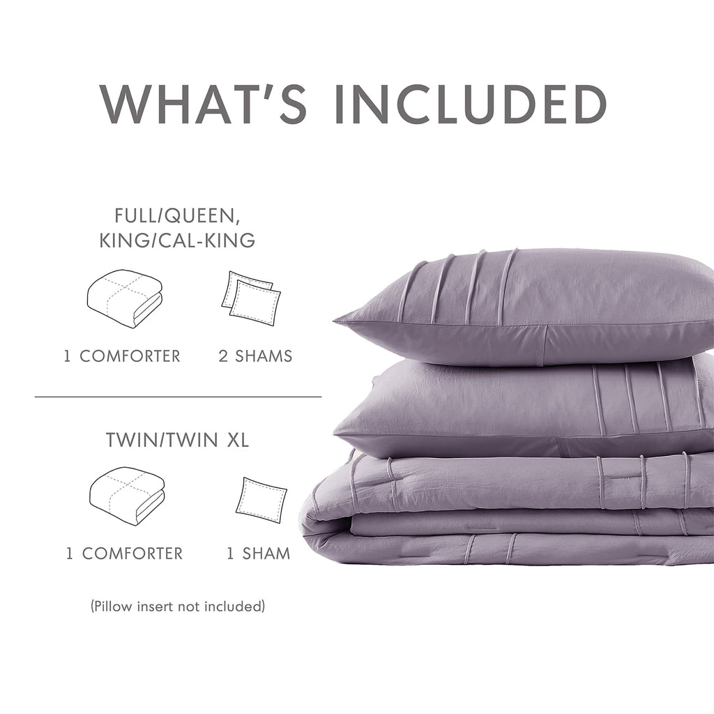 Luxurious Quilted Full/Queen Comforter Set, Boho 3-Piece Pintuck Stitching Bedding Set, Soft Washed Pleated Bed Sets with Pillow Shams,... - Luxurious Quilted Duvet Cover Set Detail