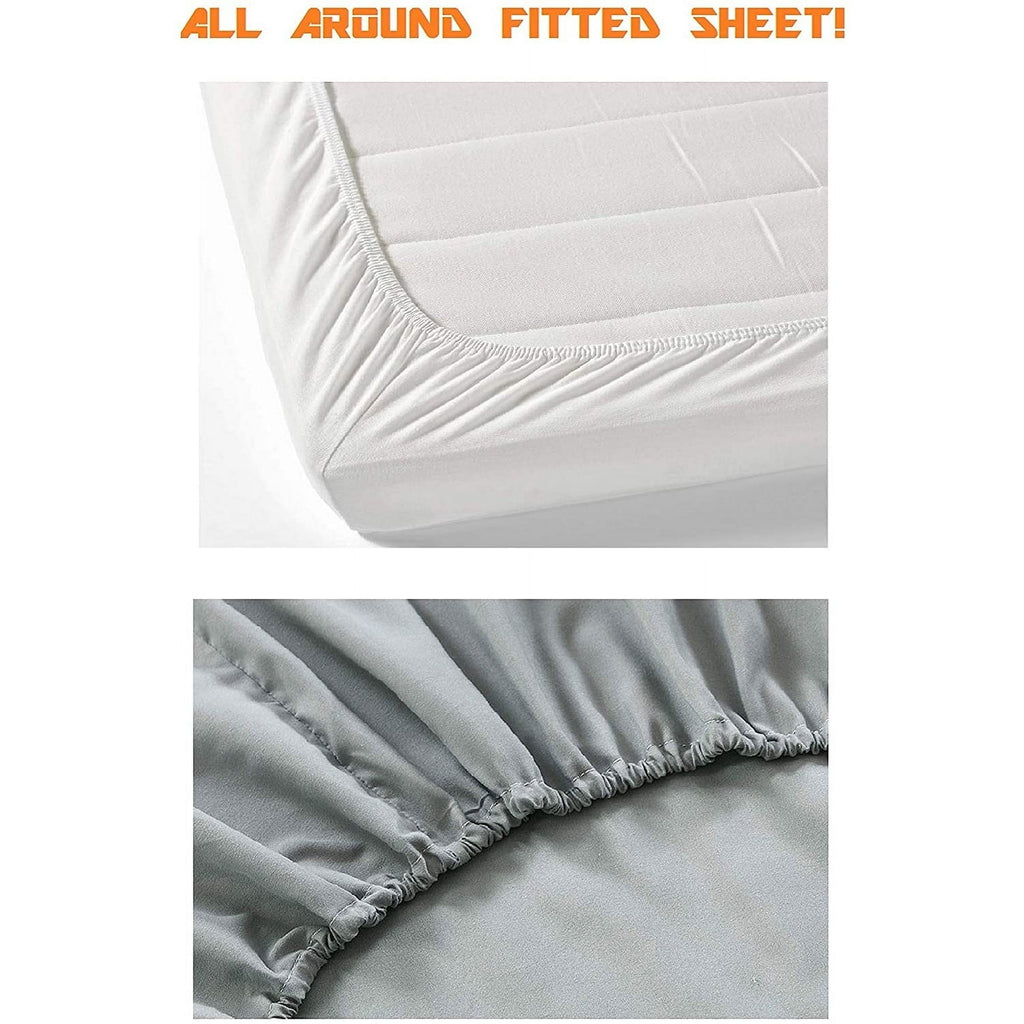 Ultra-Soft 4 Pieces Bed Sheet Set With Flat Fitted and 2 Pillowcases King-Dusty Rose - Luxury Bed Sheet Set with Deep Pockets Detail