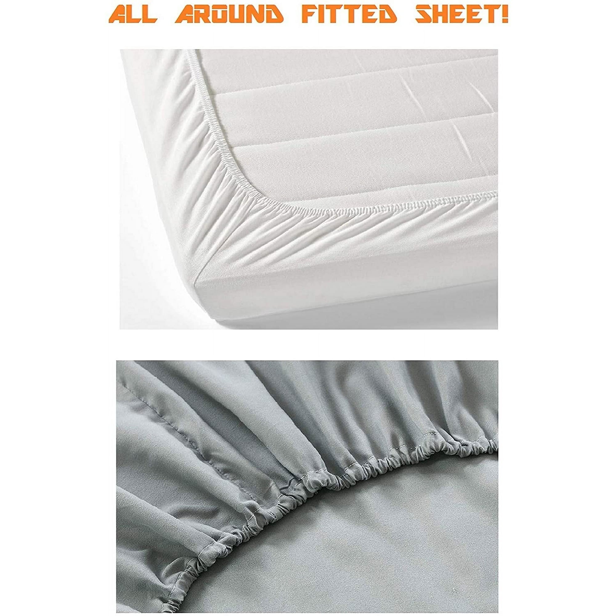 Ultra-Soft 4 Pieces Bed Sheet Set With Flat Fitted and 2 Pillowcases King-Dusty Rose - Luxury Bed Sheet Set with Deep Pockets Detail