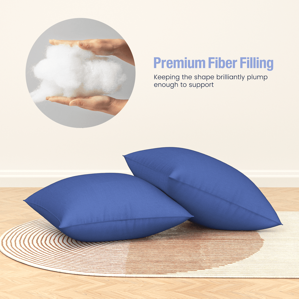 Decorative Plump Throw Pillow Inserts Set of 2, Indoor Decorative 18x18 inches Square Pillows for Couch, Sofa, Bed, Supportive Cushion... - Decorative Throw Pillow Cushion for Sofa & Bed Detail