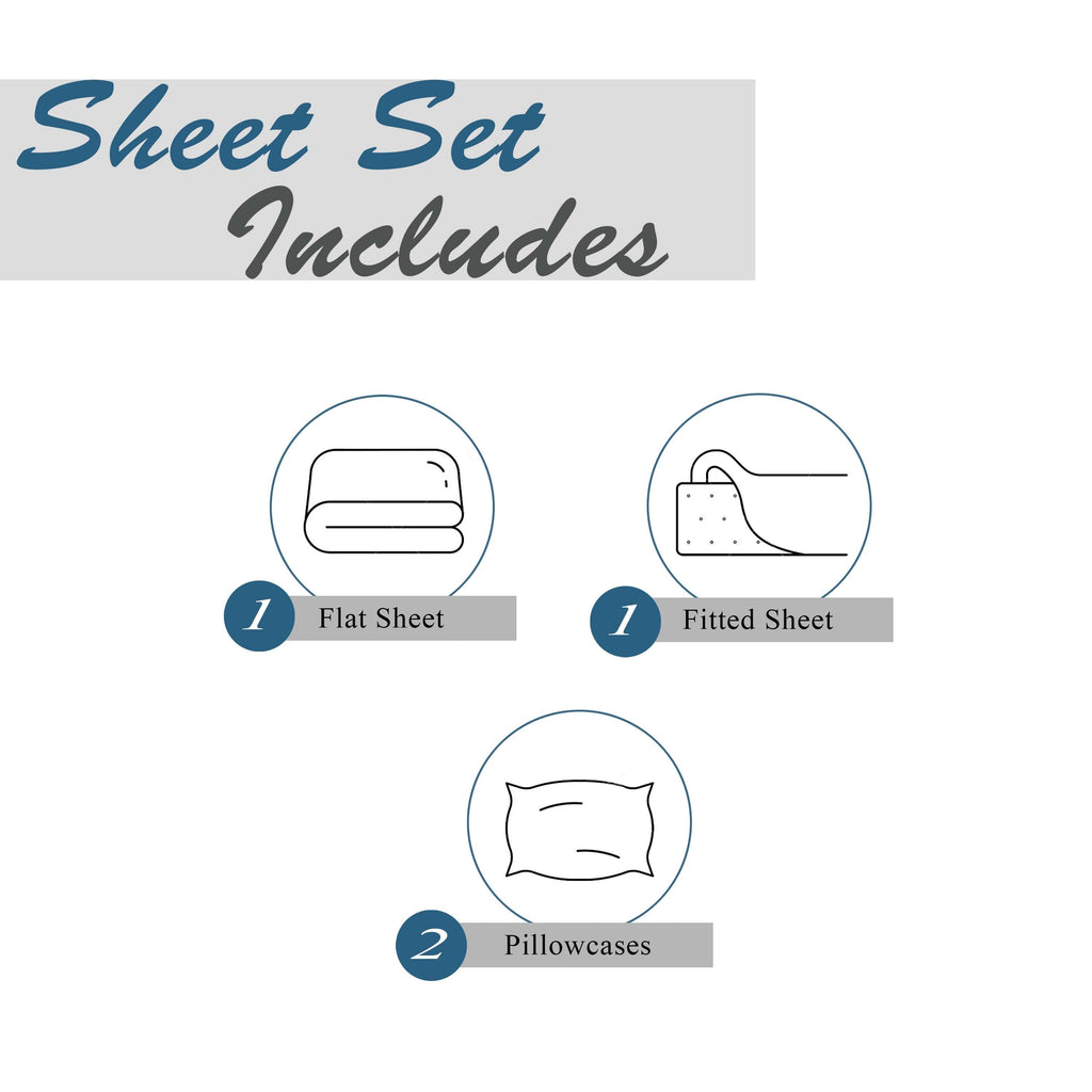 Premium Egyptian Cotton Cotton Rich Extra Soft Jersey Bed Sheet Set, Queen, Charcoal, 4 Pieces - Breathable Egyptian Cotton Flat & Fitted Sheets Detail