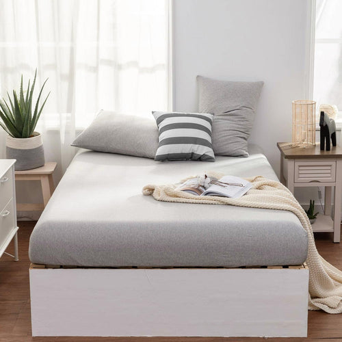 Breathable Luxury Jersey Knit Full Size Sheets 4pc|100% T-Shirt Cotton Blend Super Soft Breathable Jersey Sheets Full Size Bed, Stretch... - Premium Ultra-Soft Pillowcase Pair for Sleeping Detail