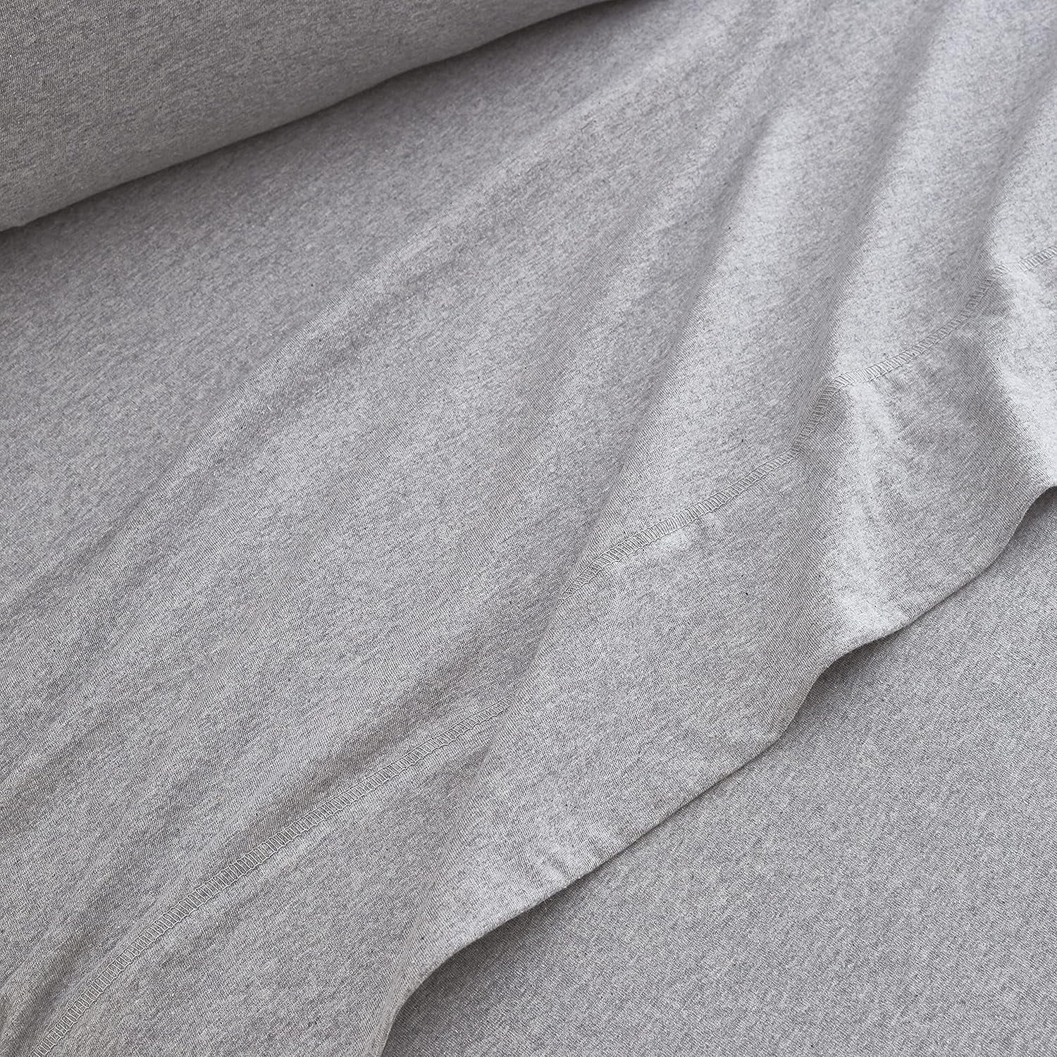 Breathable Luxury Jersey Knit Full Size Sheets 4pc|100% T-Shirt Cotton Blend Super Soft Breathable Jersey Sheets Full Size Bed, Stretch... - Premium Ultra-Soft Pillowcase Pair for Sleeping Detail