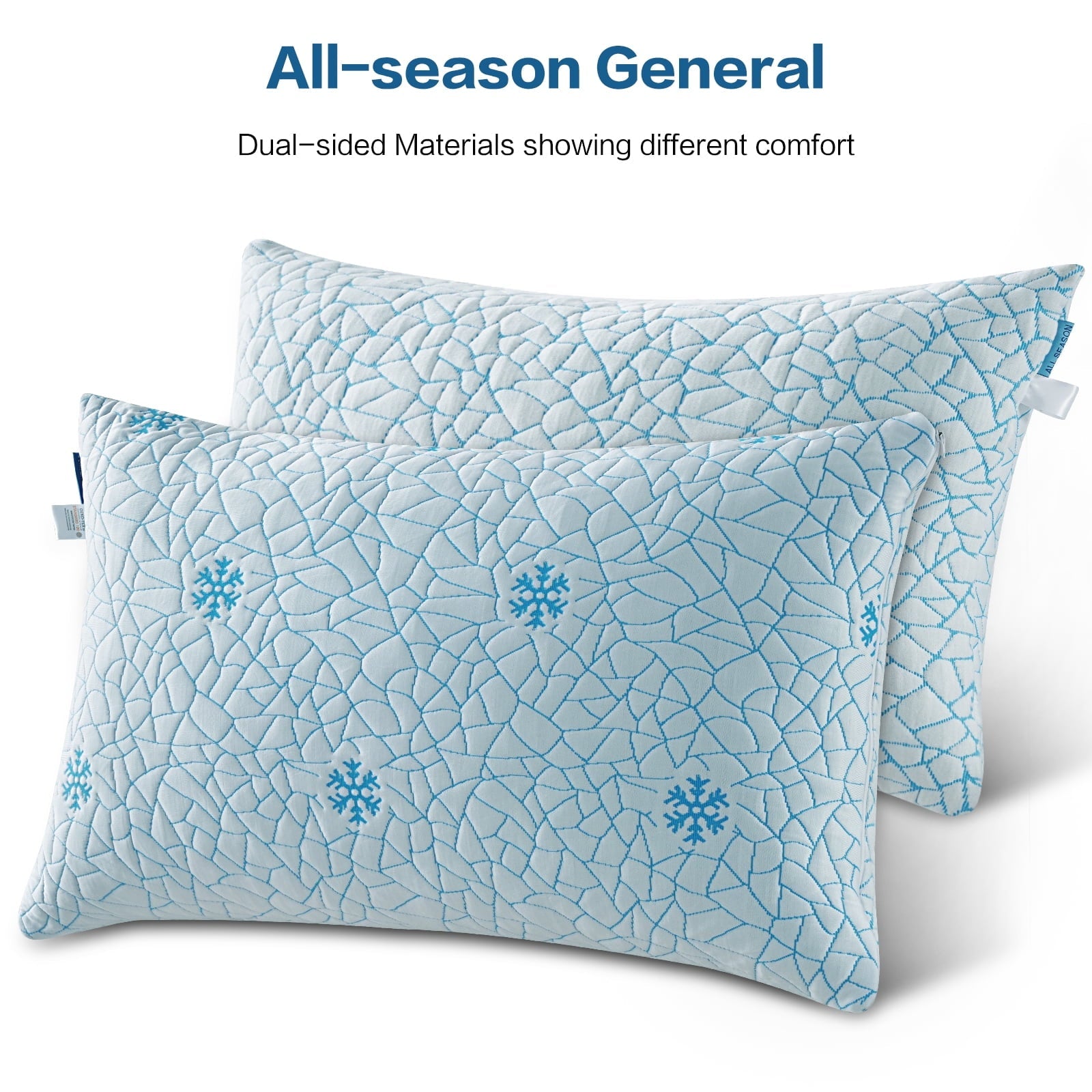 Ergonomic Memory Foam Cooling Memory Foam Queen Pillows Set of 2,Adjustable Support & Heat Dissipation Tech for Side,Back,Stomach & Hot Sle... - Orthopedic Shredded Foam Bed Pillow Set Detail