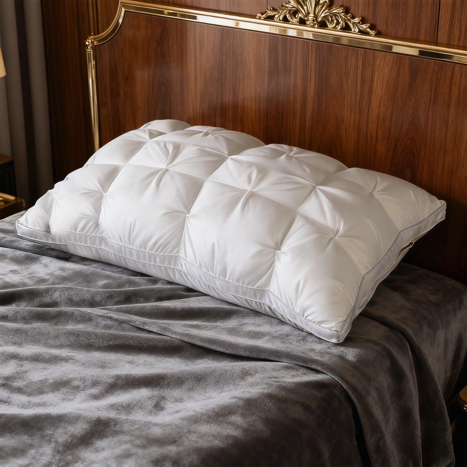 Decorative Plump Goose Down Pillow and Feather Pillows for Neck/Back/Side Sleepers, Premium Soft Down Fill Standard Size Pillow for Sl... - Ergonomic Memory Foam Pillow for Neck Pain Support Detail
